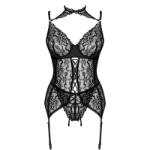 LIVCO CORSETTI FASHION - COLLEZIONE GIELLANDRA FOR THE SENSES CORSETTO + PANTY NERO