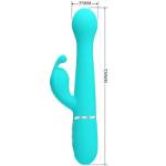 PRETTY LOVE - VIBRATORE DEJON RABBIT 3 IN 1 MULTIFUNZIONE VERDE ACQUA