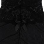 SUBBLIME - BABYDOLL TULLE CON DETTAGLI PIZZO E FIORI NERO L/XL