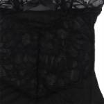 SUBBLIME - BABY DOLL CON SPALLINE REGOLABILI E PIZZO TRASPARENTE STAMPA FLOREALE NERO L/XL