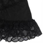 SUBBLIME - BABY DOLL CON SPALLINE REGOLABILI E PIZZO TRASPARENTE STAMPA FLOREALE NERO L/XL