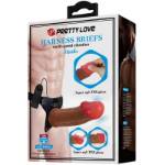 PRETTY LOVE - IMBRAGATURA SLIP STARKS DILDO VIBRAZIONE MULTI-SPEED 17,5 CM MARRONE CHIARO