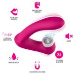 ARMONY - SECRETKISS LECCARE IL CLITORITE VIBRANTE E IL VIBRATORE CURVO FUCSIA