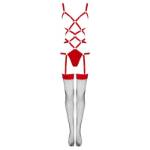 LIVCO CORSETTI FASHION - THIARA LC 20213 SET BODY + CALZE ROSSO S/M