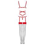 LIVCO CORSETTI FASHION - THIARA LC 20213 SET BODY + CALZE ROSSO S/M