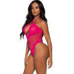 LEG AVENUE - BODY SCOLLO APERTO E INCROCIATO FUCSIA