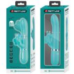 PRETTY LOVE - VIBRATORE MULTIFUNZIONE RABBIT 4 IN 1 FARFALLA VERDE ACQUA