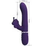 PRETTY LOVE - VIBRATORE MULTIFUNZIONE RABBIT 4 IN 1 FARFALLA VIOLA