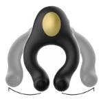 ARMONY - ANELLO VIBRATORE IN SILICONE 3 MOTORI RICARICABILE NERO - ORO