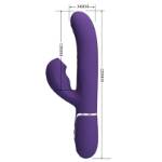 PRETTY LOVE - VIBRATORE PERLITA G-SPOT 3 IN 1 MULTIFUNZIONE VIOLA