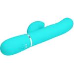 PRETTY LOVE - VIBRATORE MULTIFUNZIONE PERLITA 3 IN 1 G-SPOT VERDE ACQUA