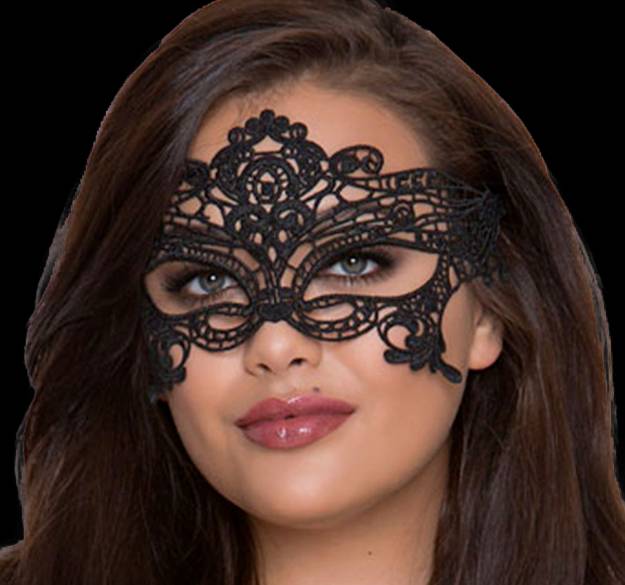 QUEEN LINGERIE - AMPIA MASCHERA IN PIZZO NERO