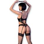 CHILIROSE - CR 4625 SET QUATTRO PEZZI CROTCHLESS NERO S