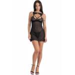 LIVCO CORSETTI FASHION - KROLINA LC 90734 CHEMISE + PERIZOMA NERO L/XL