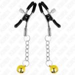 KINK - MORSETTI PER CAPEZZOLI CON PENDENTE JINGLE BELL ORO 6 CM