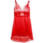 SUBBLIME - BABYDOLL IN RASO CON PIZZO ROSSO L/XL