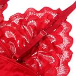 SUBBLIME - BABYDOLL IN RASO CON PIZZO ROSSO L/XL