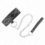 KINK - COLLANA 65 CM CON GUINZAGLIO CON BORCHIE ARGENTO MODELLO 3 REGOLABILE 36-43 CM X 5 CM