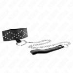 KINK - COLLANA 65 CM CON GUINZAGLIO CON BORCHIE ARGENTO MODELLO 3 REGOLABILE 36-43 CM X 5 CM