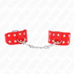 KINK - BRACCIALI CON DOPPIA LINEA DI BORCHIE REGOLABILI ROSSO