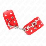 KINK - BRACCIALI CON DOPPIA LINEA DI BORCHIE REGOLABILI ROSSO