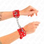 KINK - BRACCIALI CON DOPPIA LINEA DI BORCHIE REGOLABILI ROSSO