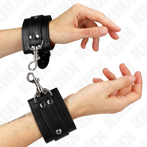 KINK - RESISTENZA DA POLSO PER DUNGEON CON CHIUSURA NERA REGOLABILE 21-28 CM X 5,5 CM