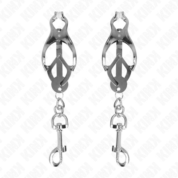 KINK - PINZE PER CAPEZZOLI TRIFOGLIO GIAPPONESE CON GANCI ARGENTO