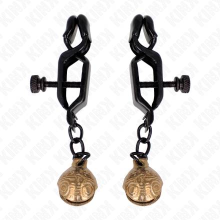 KINK - MORSETTI PER CAPEZZOLI STILE BELL JAW NERO 7 CM