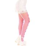 LEG AVENUE - CALZE CON APERTURE CUORE E FIOCCHI ROSA