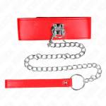 KINK - COLLANA CON CINTURA 65 CM CON LARGO CINTURINO ROSSO REGOLABILE 33,5-41 CM X 5 CM