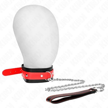 KINK - COLLANA CON CINTURINO ROSSO 65 CM REGOLABILE 36-43 CM X 5 CM