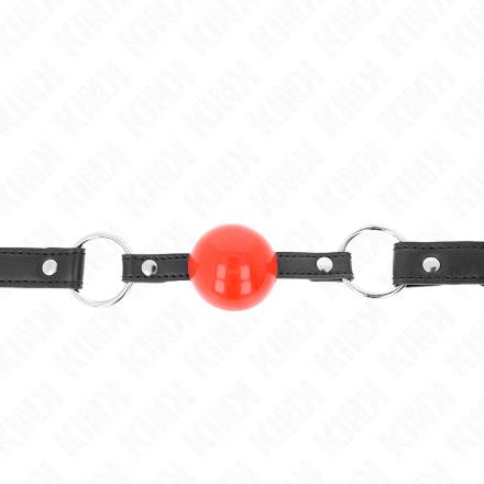 KINK - BALL 4 CM GAG CON SERRATURA SFERA ROSSA CINTURINO NERO 60 x 2 CM