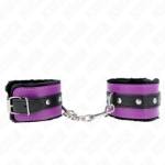 KINK - POGGIPOLSI PREMIUM FODERATI IN PELLICCIA NERI CON CINTURA VIOLA/NERA REGOLABILE 17-29 CM X 6 CM