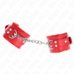 KINK - RESISTENZA DA POLSO IMBOTTITA IN PELLICCIA ROSSO CON CINTURA ROSSA REGOLABILE 17-29 CM X 6 CM