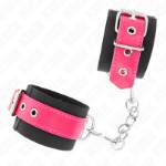 KINK - RESISTENZA DA POLSO IN NYLON NERO CON CINTURA IN SIMILPELLE ROSA LAMPONE REGOLABILE 19-29 CM X 5,1 CM