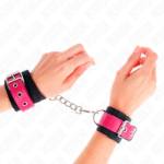 KINK - RESISTENZA DA POLSO IN NYLON NERO CON CINTURA IN SIMILPELLE ROSA LAMPONE REGOLABILE 19-29 CM X 5,1 CM