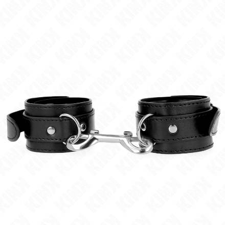 KINK - POTENZIALE DA POLSO FILA DI RIVETTI SINGOLA NERA REGOLABILE 17-28 CM X 5 CM