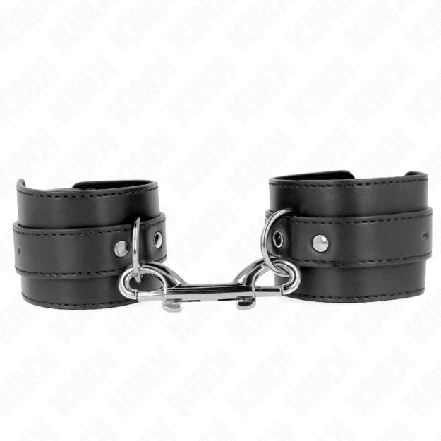 KINK - TENUTA DA POLSO-FILA DI RIVETTI SINGOLA E FIBBIA GRANDE NERA REGOLABILE 17-28 CM X 5 CM