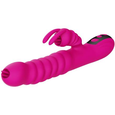 ARMONY - VIBRATORE MULTIFUNZIONE RABBIT DOUBLE TONGUE FUCSIA EFFETTO CALORE