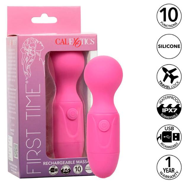 CALEXOTICS - FIRST TIME MASSAGGIATORE RICARICABILE 10 VIBRAZIONI ROSA