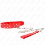 KINK - COLLANA CON CINTURINO AD ANELLO RIVETTO CON CINTURA 65 CM ROSSO REGOLABILE 36-50 CM X 3,8 CM