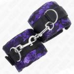 KINK - RESISTENZA DA POLSO CORTA IN PIZZO DI VELLUTO E FASCIA IN NYLON VIOLA/NERO 23 X 6,5 CM