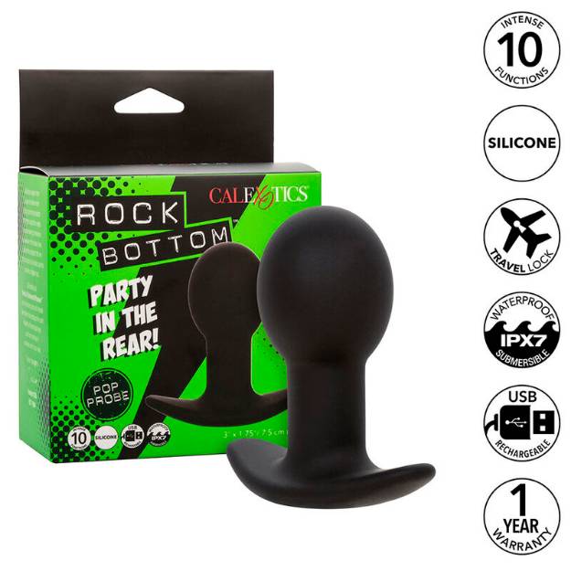 CALEXOTICS - ROCK BOTTOM ANAL PLUG 10 VIBRAZIONI SILICONE NERO