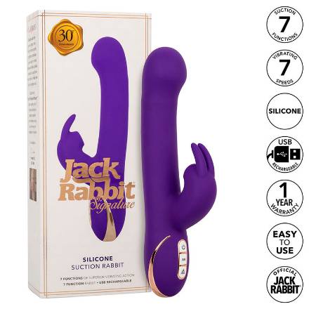 CALEXOTICS - JACK RABBIT VIBRATORE E STIMOLATORE 7 VIBRAZIONI E MODALITÃ DI ASPIRAZIONE BLU