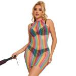 SUBBLIME - 952341 BODYSTOCKING A RETE ARCOBALENO TAGLIA UNICA