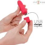 INTENSE - SYMONE PROIETTILE VIBRANTE RICARICABILE USB 8 VIBRAZIONI ROSSO 10 X 2,2 CM