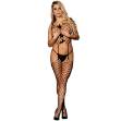 SUBBLIME - 951702 BODYSTOCKING A RETE SENZA CAVALLO CON SPALLINE E TOP CORTO NERO TAGLIA UNICA