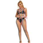 SUBBLIME - 952358 BODYSTOCKING A RETE CON COLLO ALTO ARCOBALENO TAGLIA UNICA