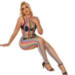 SUBBLIME - 952358 BODYSTOCKING A RETE CON COLLO ALTO ARCOBALENO TAGLIA UNICA